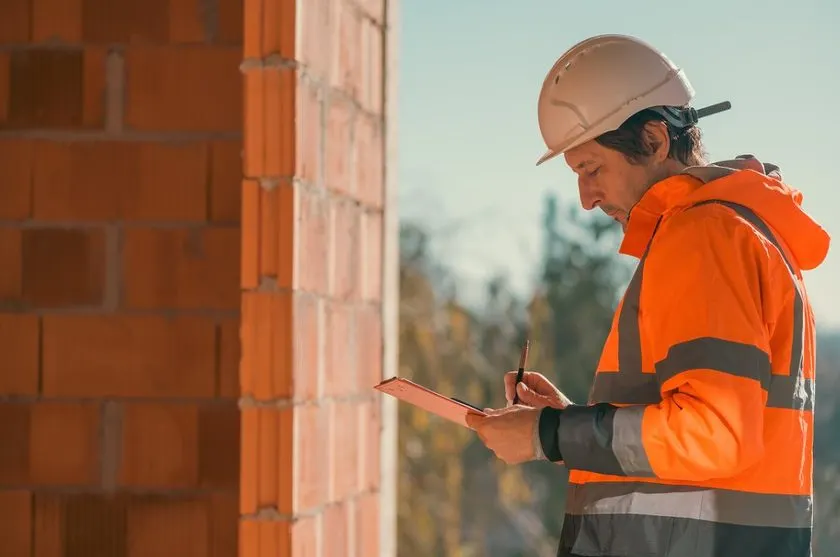 Field service technician completing an on-site inspection report